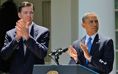 FBI-Direktor James Comay mit Präsident Obama, Foto: www.fbi.gov, gemeinfrei